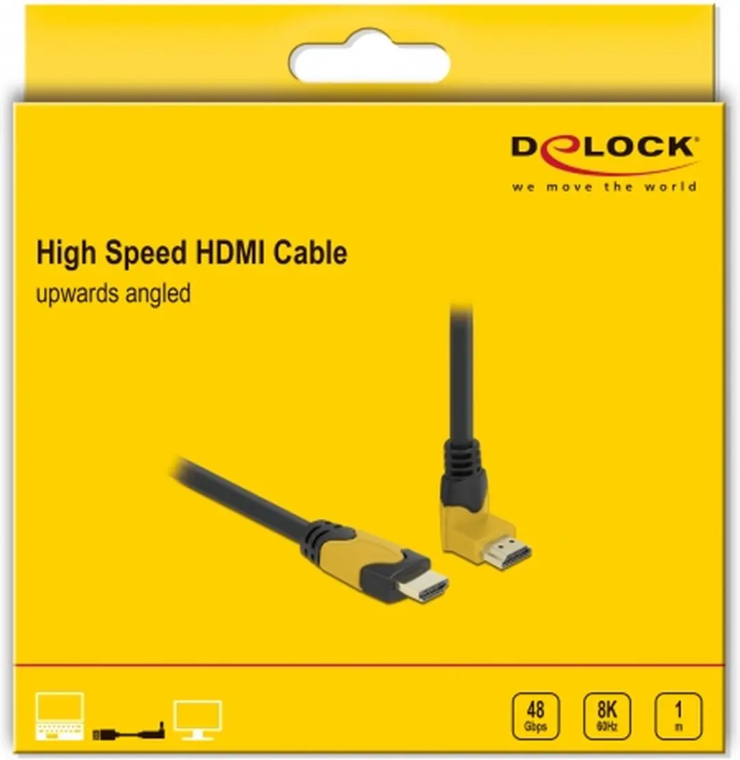 Delock HDMI Kabel 2.1 8K 60Hz 1m - 90° Haaks