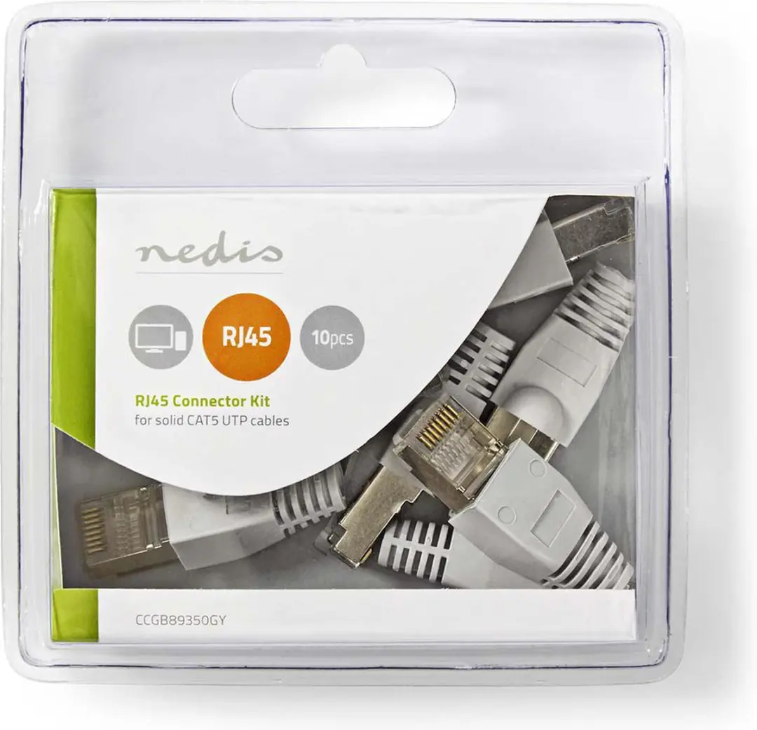 Nedis RJ45 Male FTP CAT5e Connector - 10 Stuks - Vernikkeld