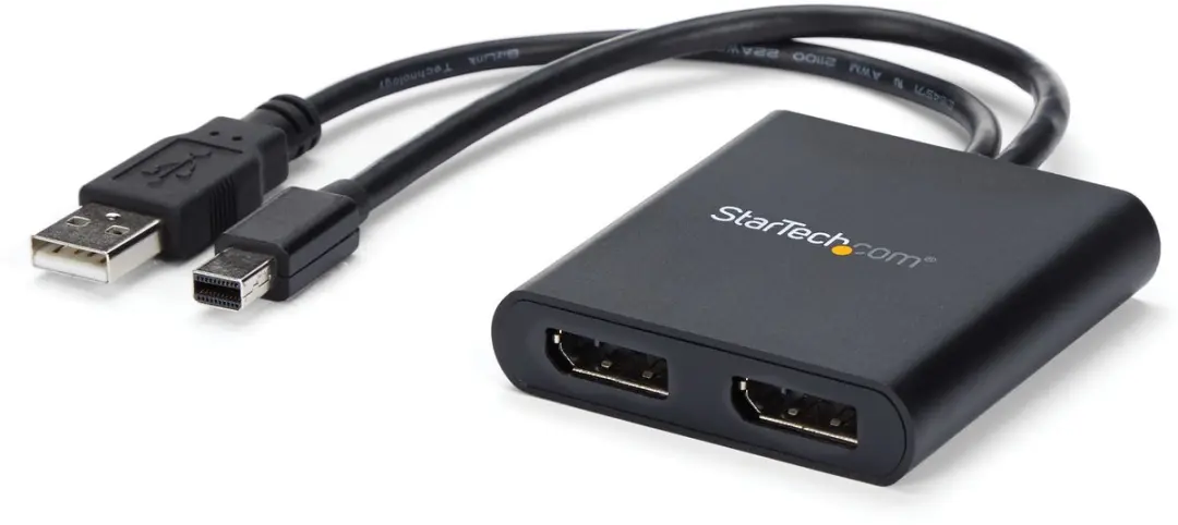 Startech MSTMDP122DP Mini DisplayPort naar DisplayPort Splitter - 2 Poorten - Zwart