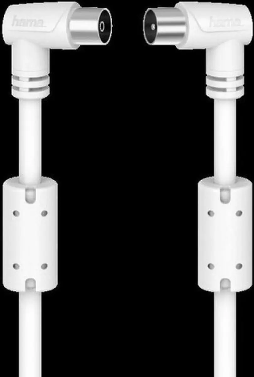 Hama Coaxkoppeling 90° 1,5m - 90dB - Wit - afbeelding 2 van 2