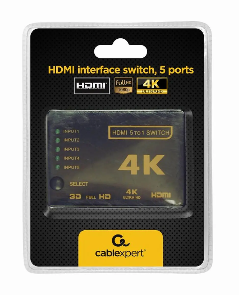 Gembird HDMI Switch DSW-HDMI-53 - 5 Poorten - Zwart