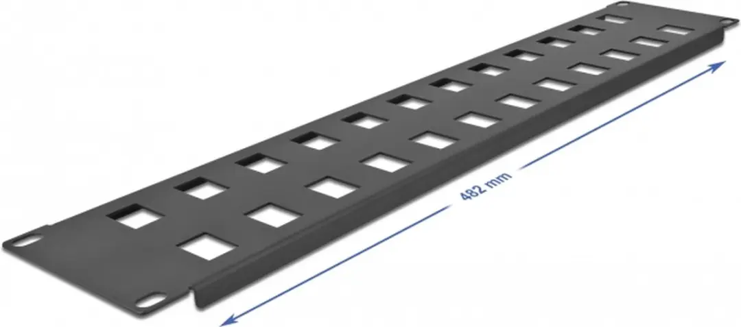 Delock 19" Patch Panel 2U - 24 Keystone Modules - Zwart