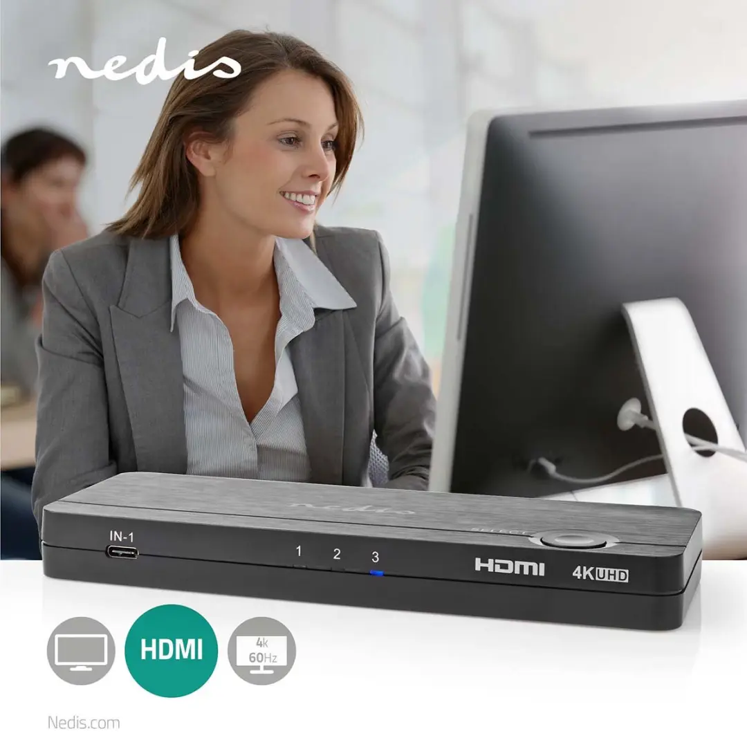 Nedis HDMI-Converter VCON6430AT - 4K@60Hz - Antraciet