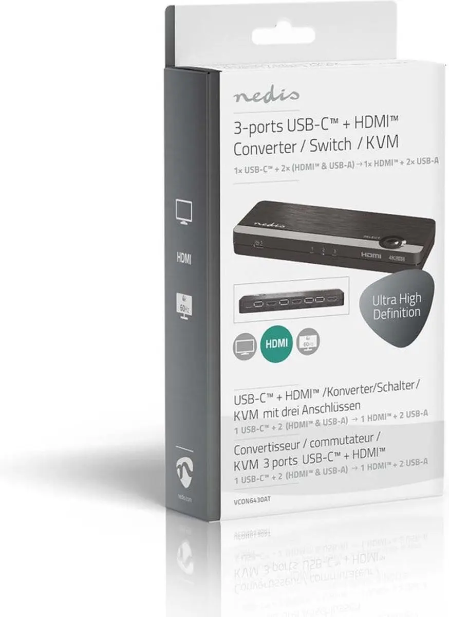 Nedis HDMI-Converter VCON6430AT - 4K@60Hz - Antraciet - afbeelding 6 van 6