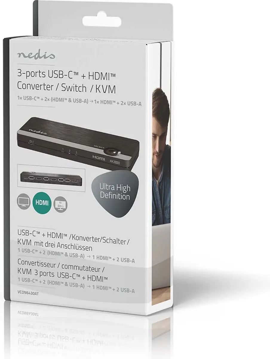 Nedis HDMI-Converter VCON6430AT - 4K@60Hz - Antraciet
