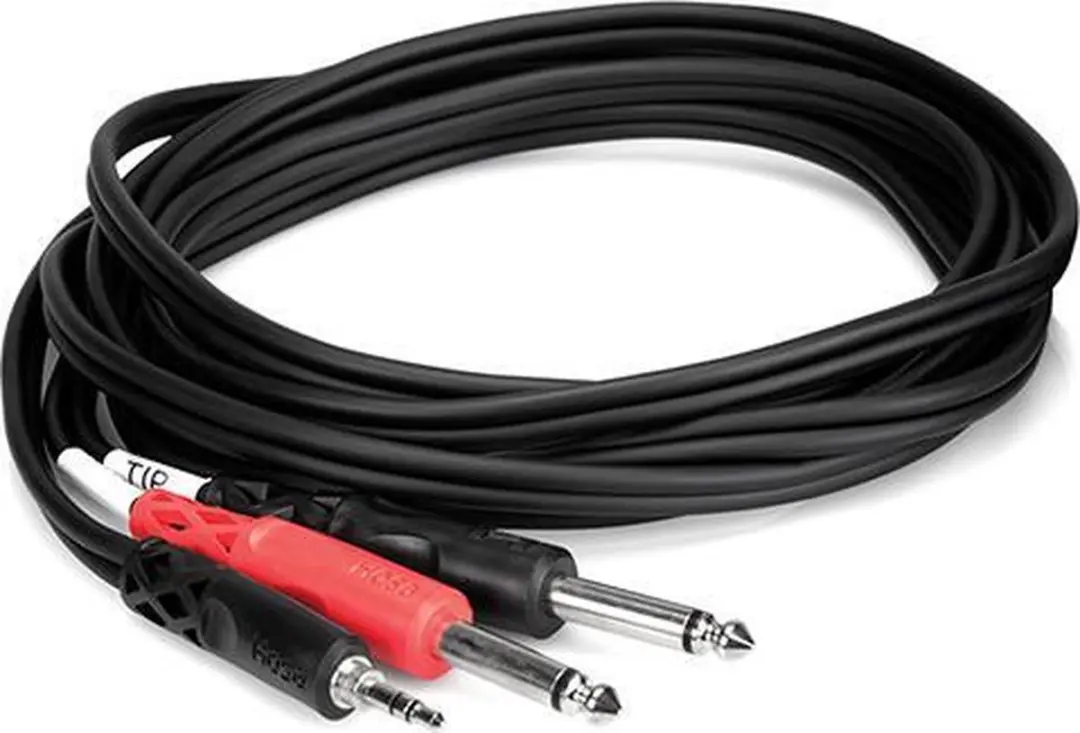 Hosa CMP-159 Audiokabel 3,05m - 3,5mm Jack 2x6,35mm Jack - Zwart