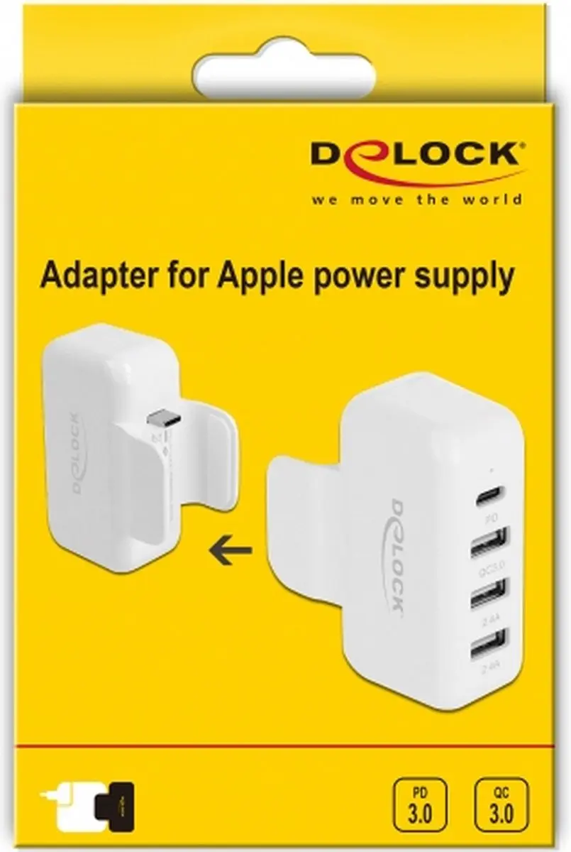 Delock Adapter voor Apple Power Supply PD/QC 3.0 - Wit