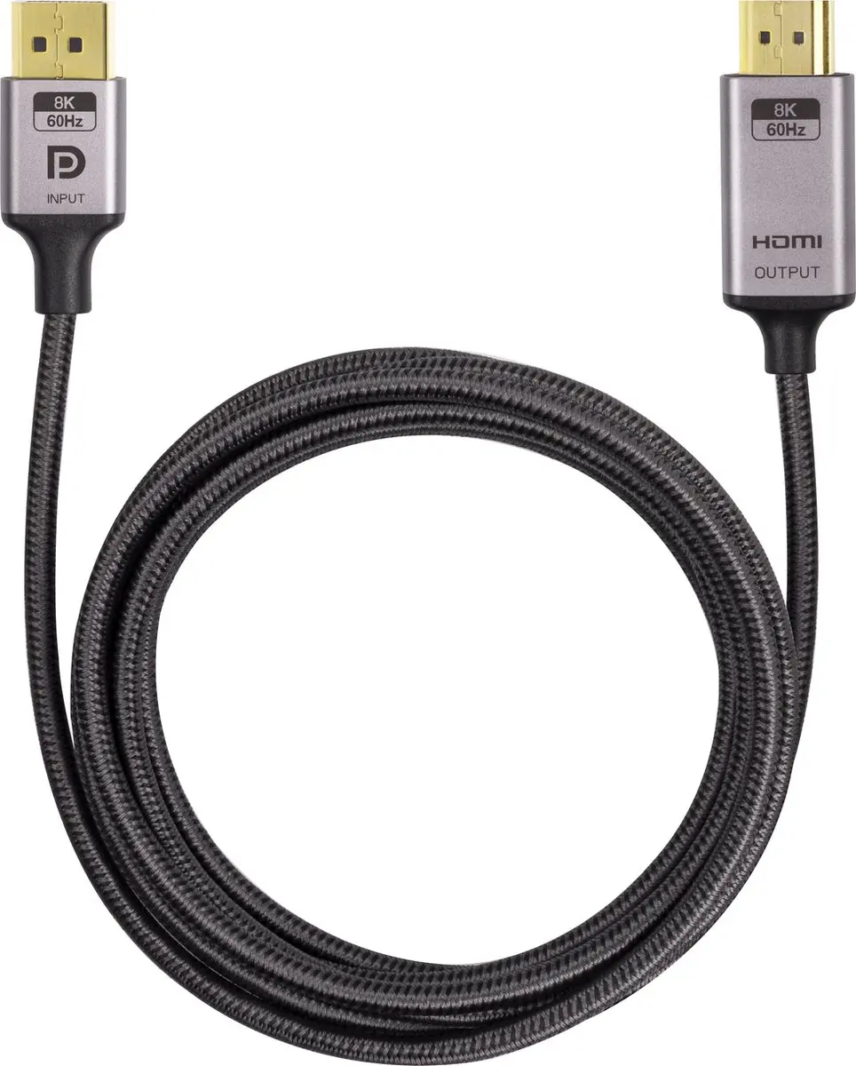 NÖRDIC DPHM-206 DisplayPort naar HDMI Adapter - 8K60Hz - Grijs