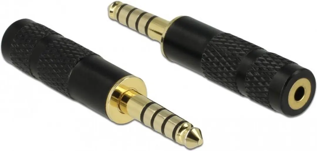 Delock 4,4mm Jack 5-polig naar 2,5mm Jack 4-polig Adapter - Zwart