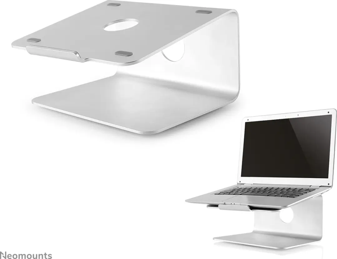 Neomounts NSLS050 Laptopstandaard 10-17" - 360° Draaibaar - Zilver
