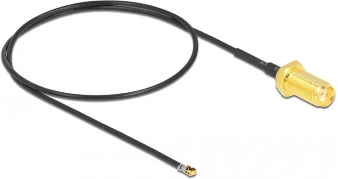 Delock MHF 4L LK SMA Kabel - Micro Coax 1,37mm - 0,35m - Zwart