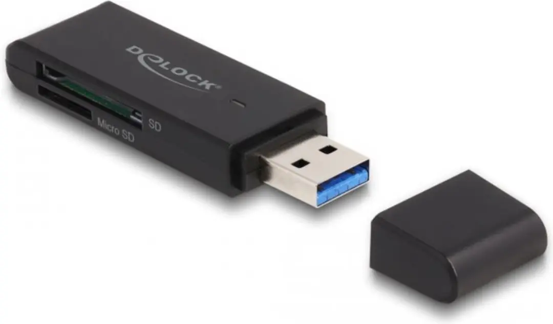 Delock Card Reader USB 5Gbps SD/MicroSD - Zwart