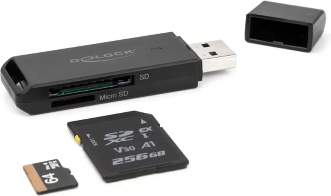 Delock Card Reader USB 5Gbps SD/MicroSD - Zwart