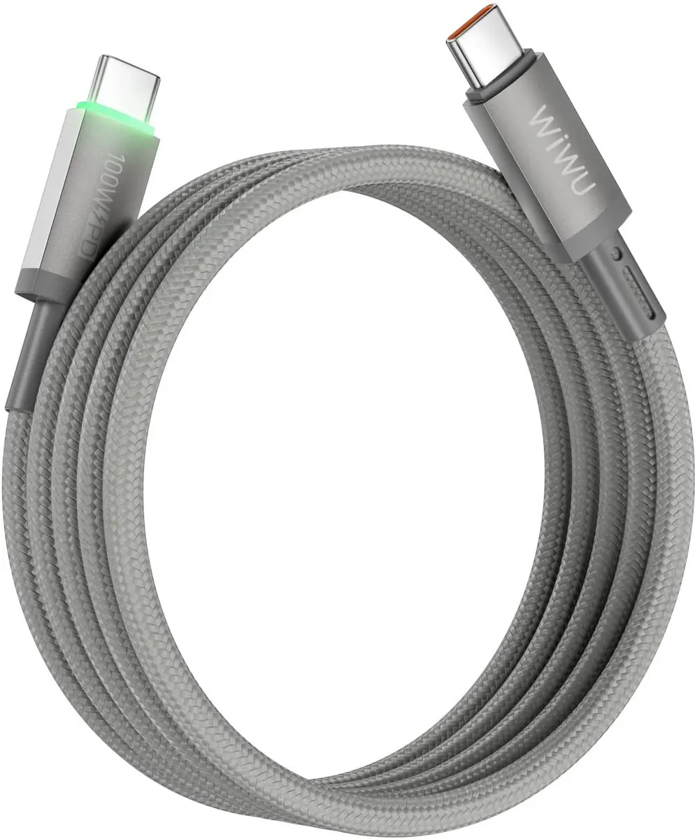 WiWu USB-C Kabel 100W Magnetisch Grijs - afbeelding 3 van 6