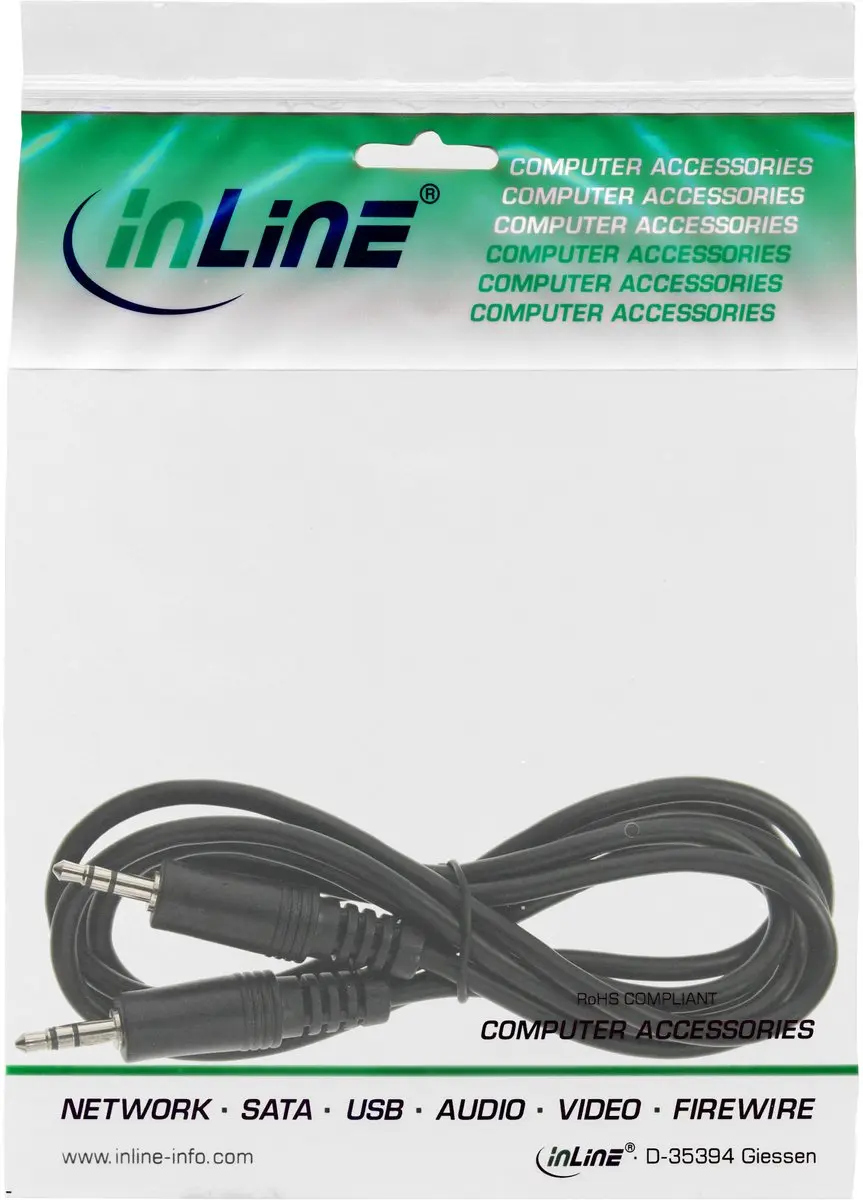 InLine 99932G Audiokabel 3,5mm - 2m - Zwart