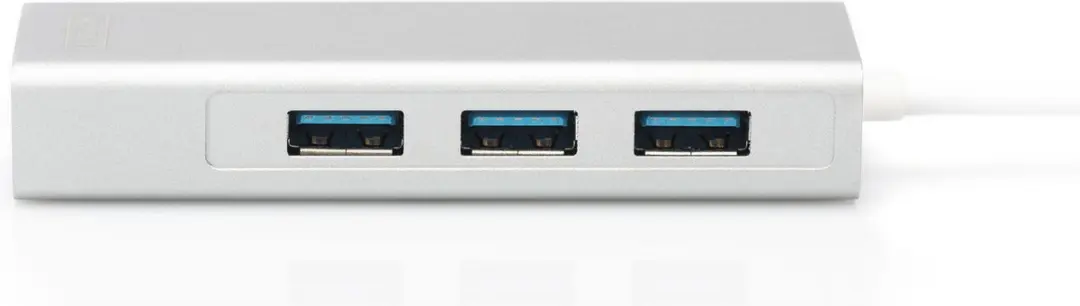 Digitus DA-70255 USB-Combi-Hub 3+1 Poorten - Netwerk - Zilver