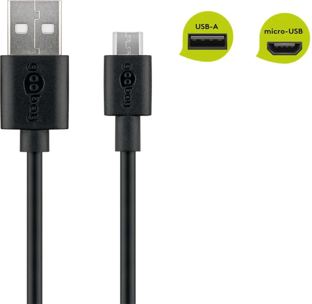Goobay USB Micro-B naar USB-A Spiraalkabel 1m - 10 Stuks