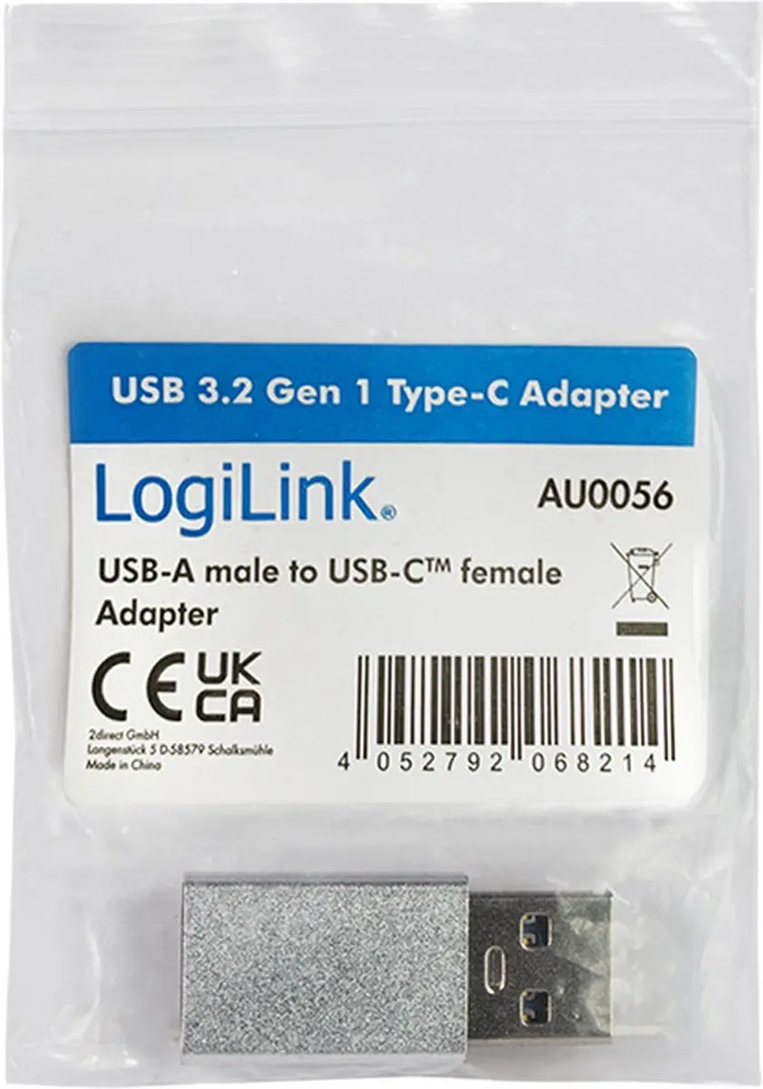 Logilink AU0056 USB 3.2 naar USB 3.0 Adapter - Zilver