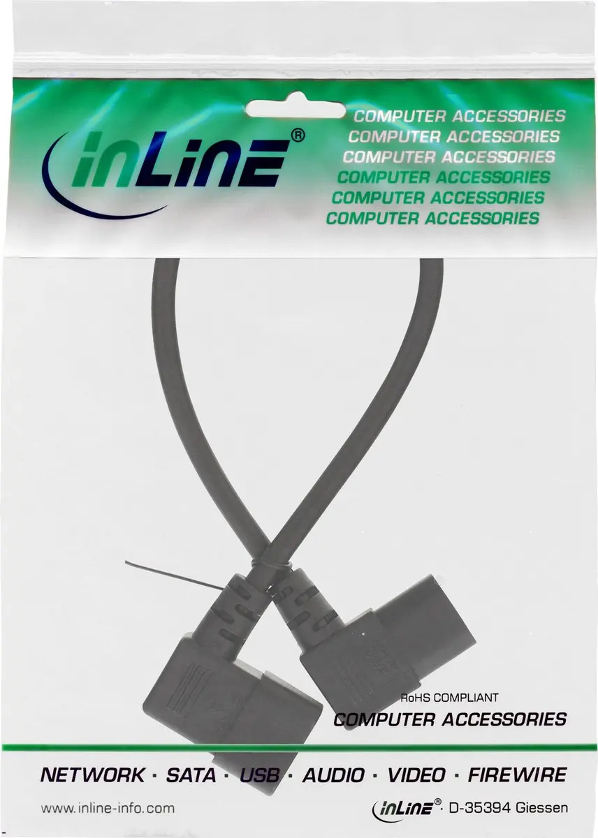 InLine 16606A C13-C14 Kabel 0.5m - Zwart