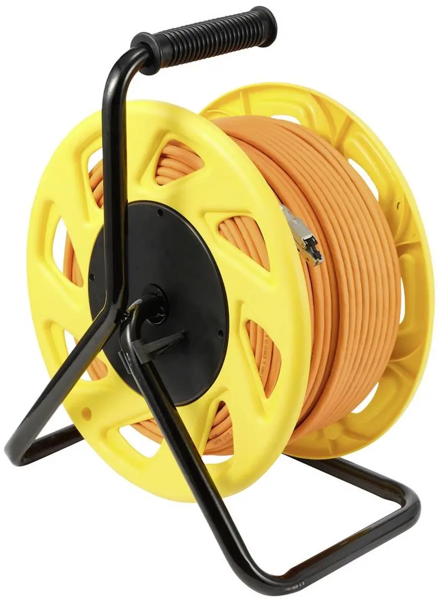 Renkforce RJ45 Netwerk Kabelhaspel CAT 6a CAT 7 90m - Halogeenvrij Oranje - afbeelding 5 van 6