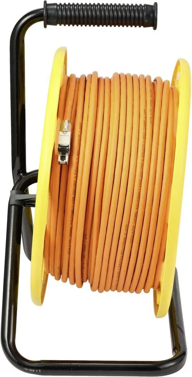 Renkforce RJ45 Netwerk Kabelhaspel CAT 6a CAT 7 90m - Halogeenvrij Oranje - afbeelding 6 van 6