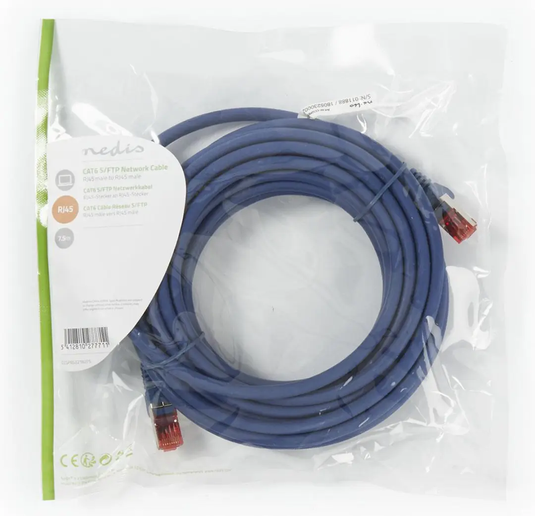 Nedis CAT6 Netwerkkabel RJ45 Male 7.5m - Blauw