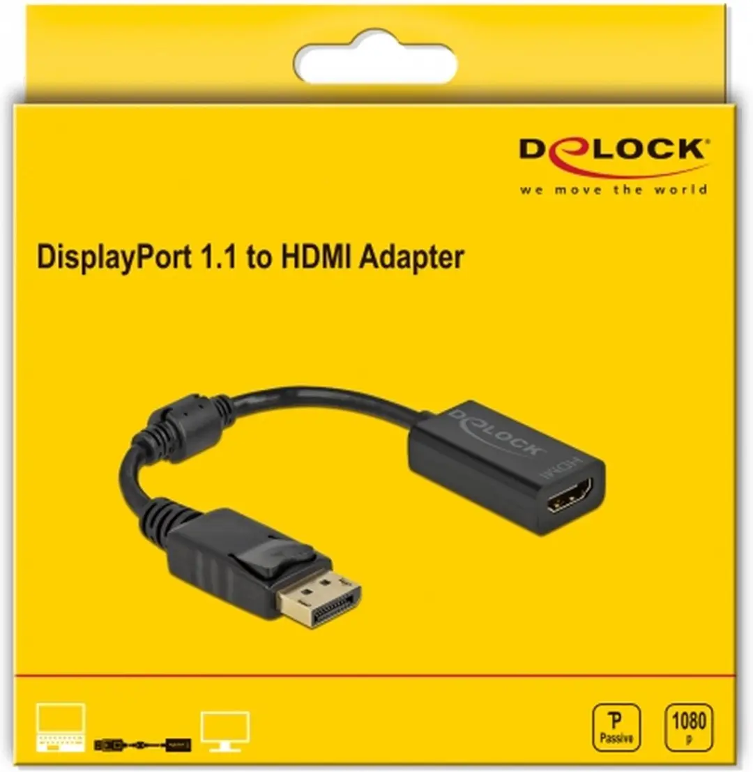 Delock DisplayPort 1.1 naar HDMI Adapter - Zwart