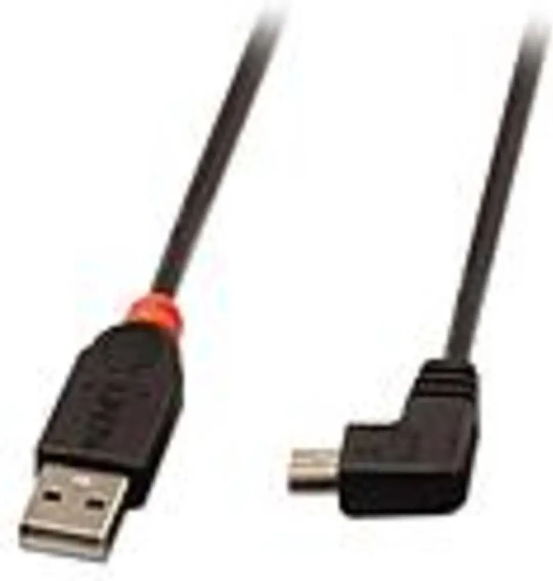 Lindy USB 2.0 Kabel A/Mini-B 90° 2m - Zwart