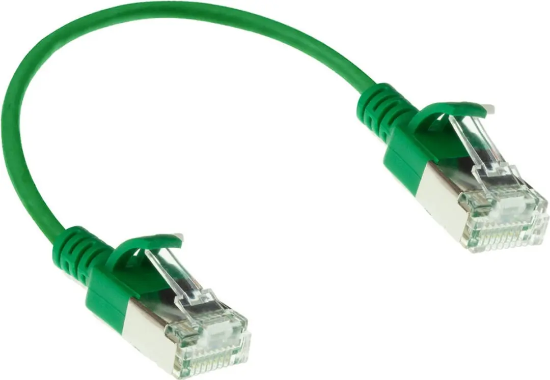 ACT DC7730 Groene CAT6A Patchkabel 0,15m - Snagless
