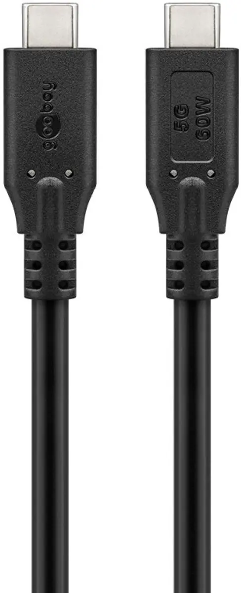 Goobay USB-C naar USB-C Kabel 2m - USB 3.0 - 20V/3A - Zwart