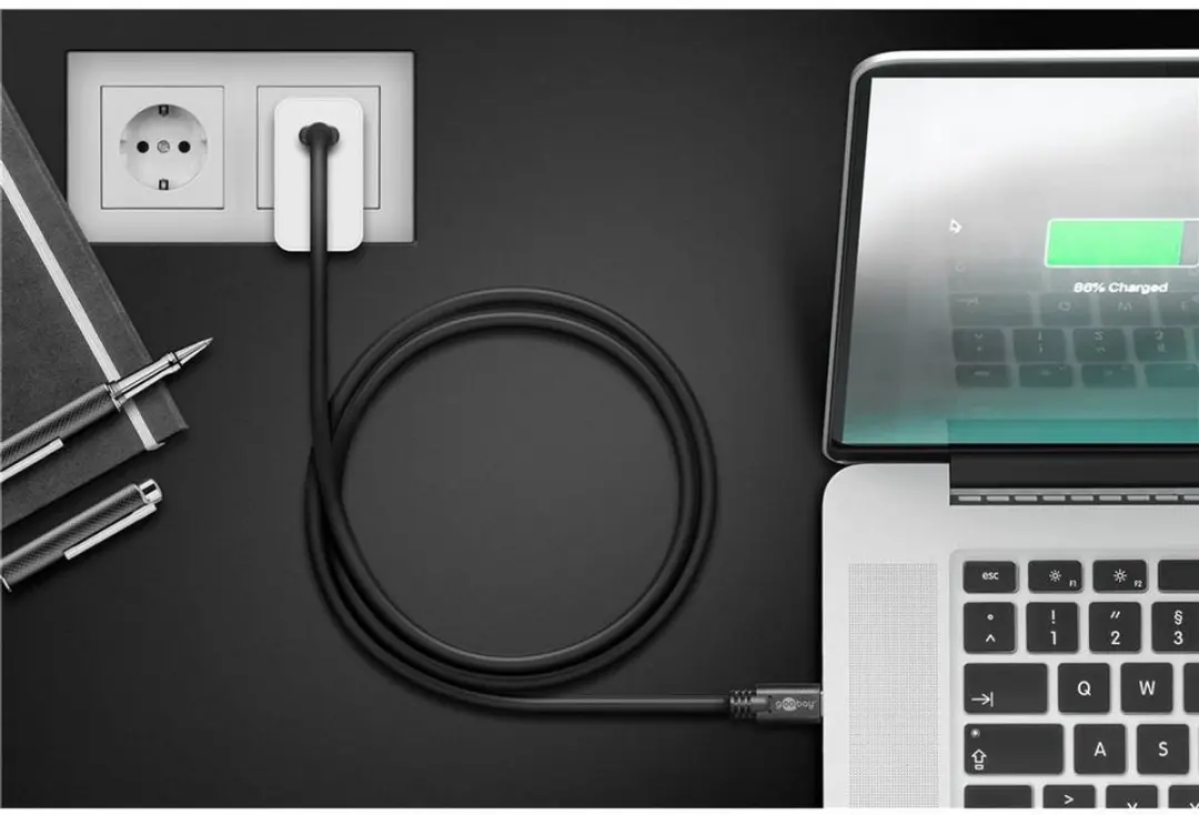 Goobay USB-C naar USB-C Kabel 2m - USB 3.0 - 20V/3A - Zwart