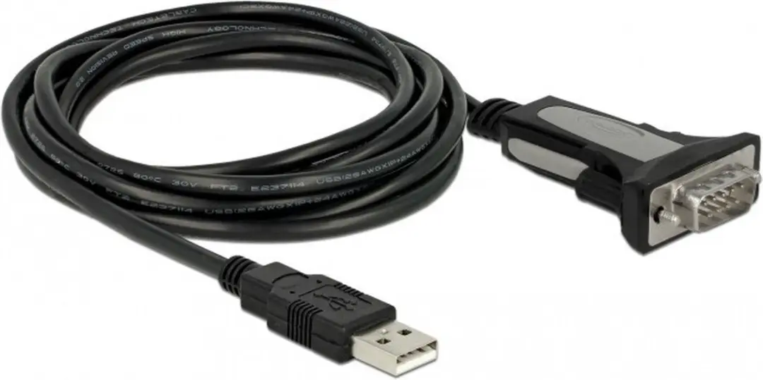 Delock USB 2.0 naar RS-232 DB9 Adapter 4m - Zwart