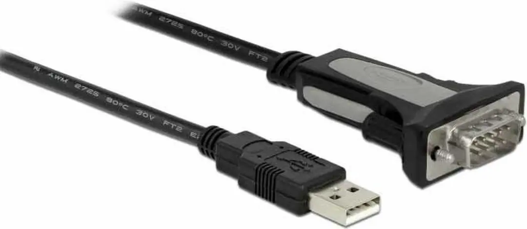 Delock USB 2.0 naar RS-232 DB9 Adapter 4m - Zwart