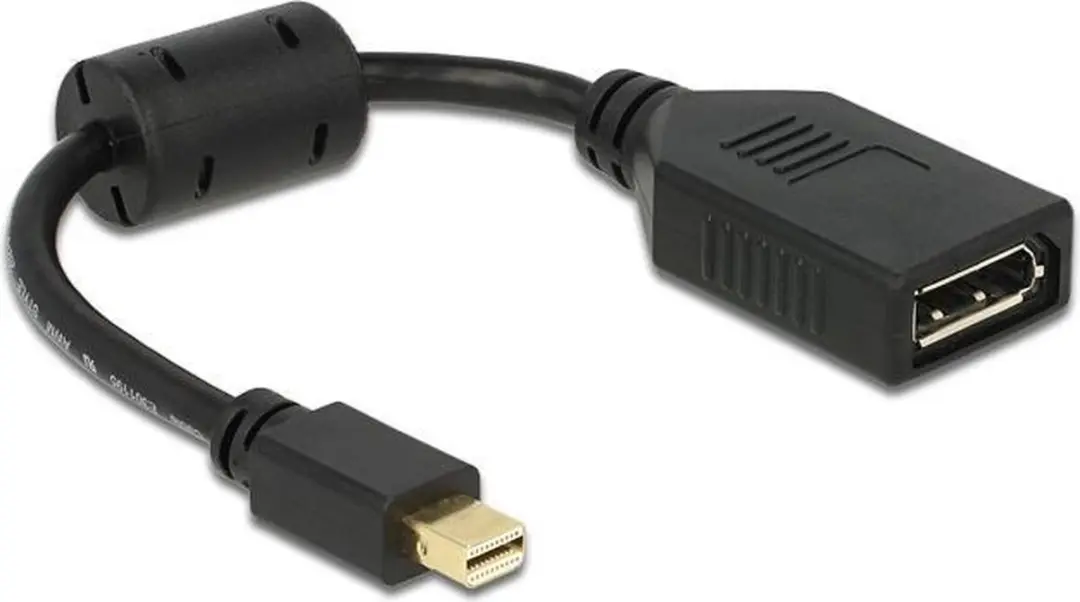 Delock 65554 DisplayPort Adapter - Mini-DisplayPort naar DisplayPort - Zwart