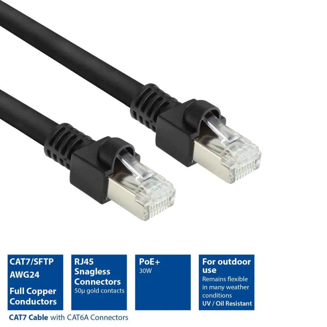 ACT FB8500 CAT7 Patchkabel 0,5m - Zwart - afbeelding 6 van 6