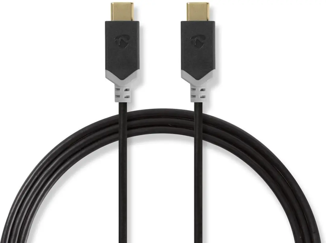 Nedis USB-C Kabel 60W 4K@60Hz 2m - Verguld - Antraciet