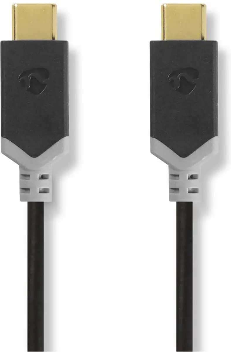 Nedis USB-C Kabel 60W 4K@60Hz 2m - Verguld - Antraciet