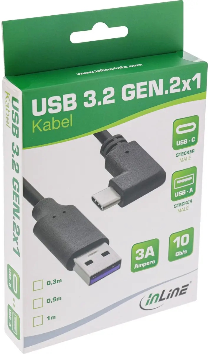 InLine USB-C naar USB-A Kabel 3.2 1m - Zwart