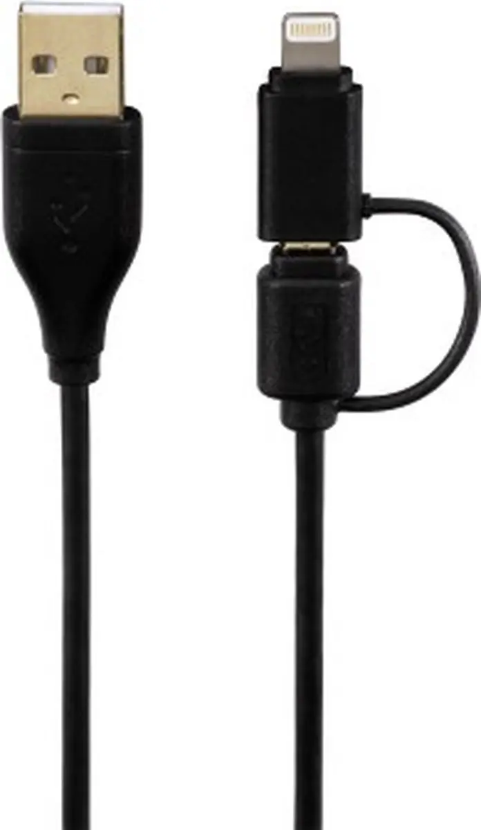 Hama 2-in-1 Micro-USB/Lightning Kabel 1.2m - Zwart