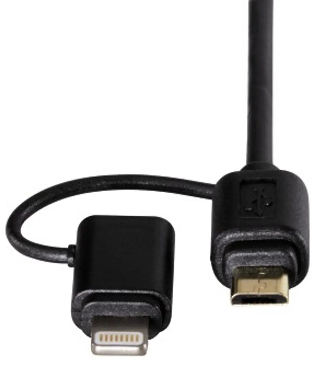Hama 2-in-1 Micro-USB/Lightning Kabel 1.2m - Zwart