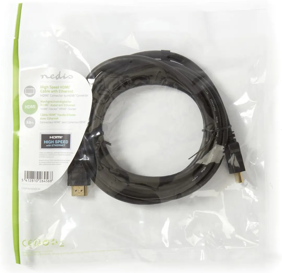 Nedis HDMI-Kabel CVGB34000BK30 4K@30Hz - 3m - Zwart