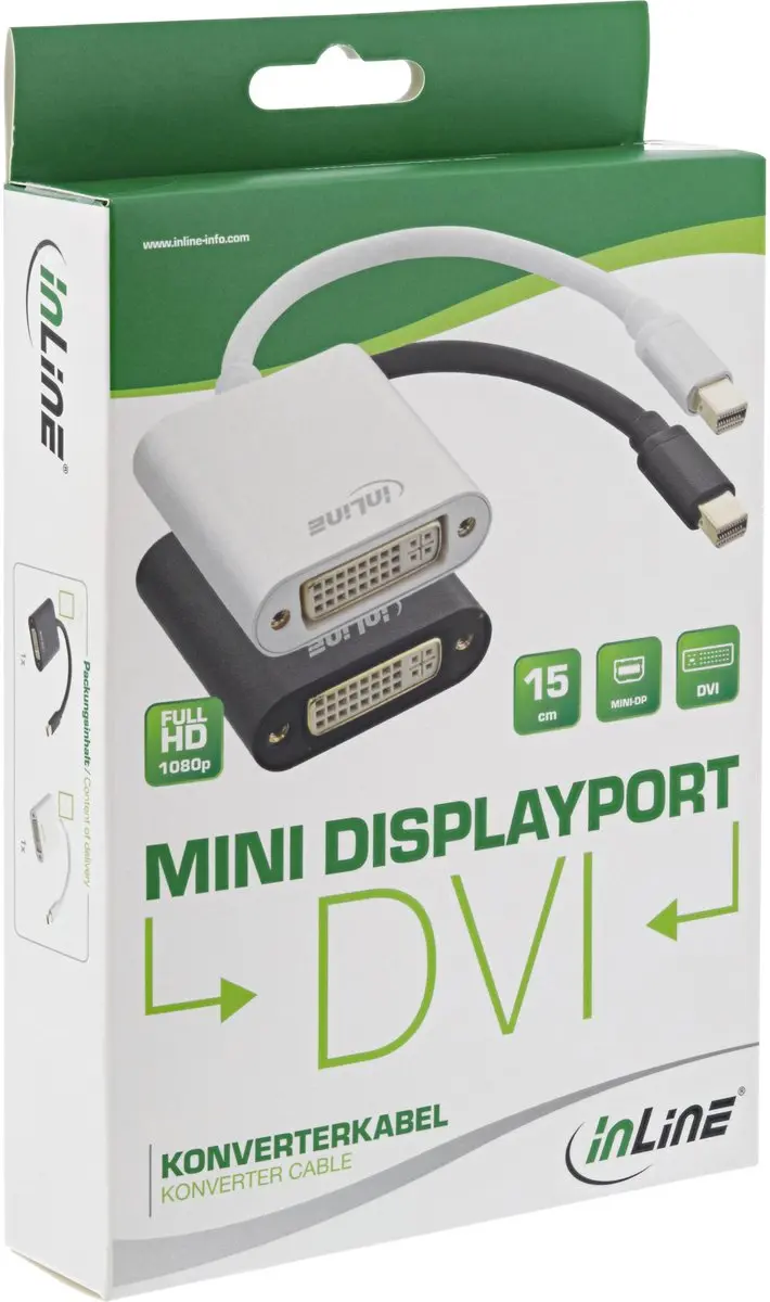 InLine Mini DisplayPort naar DVI Adapter