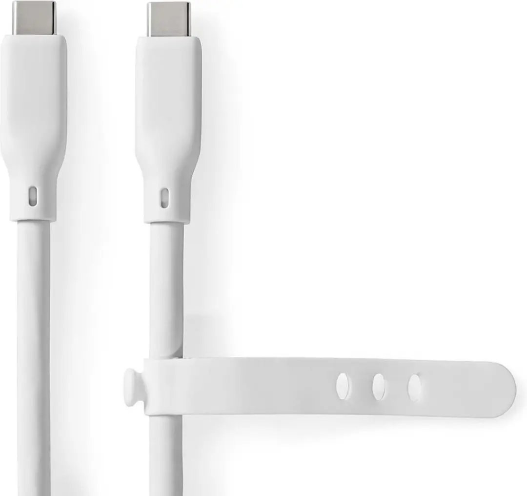 Nedis USB-C Kabel CCGB64810WT10 - 240W 8K@30Hz 20Gbps 1m Wit - afbeelding 6 van 6