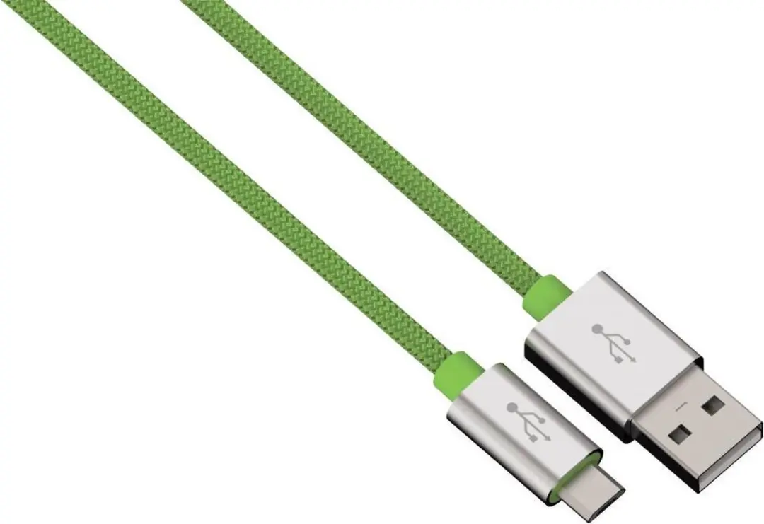 Hama Alunylon Synchrokabel Micro-Usb-Usb 0.5M Groen
