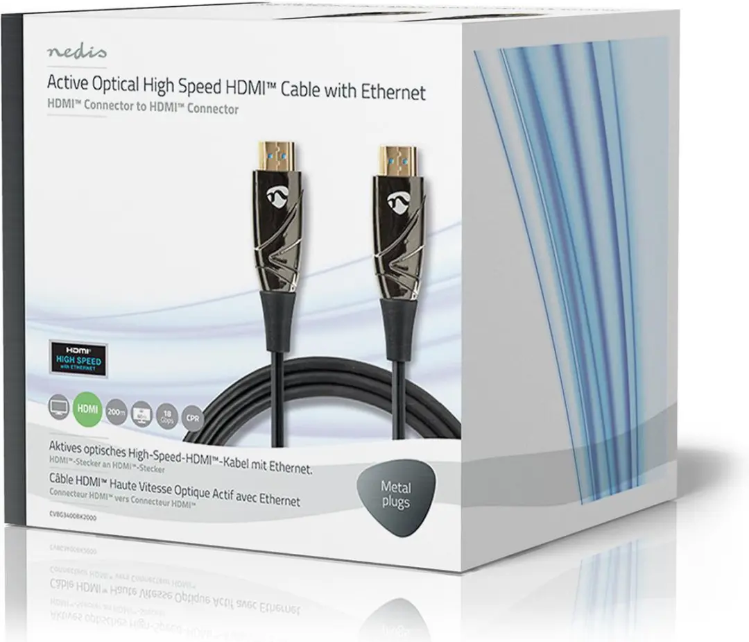 Nedis HDMI-Kabel CVBG3400BK2000 Actief 4K60Hz 18Gbps 200m - Zwart
