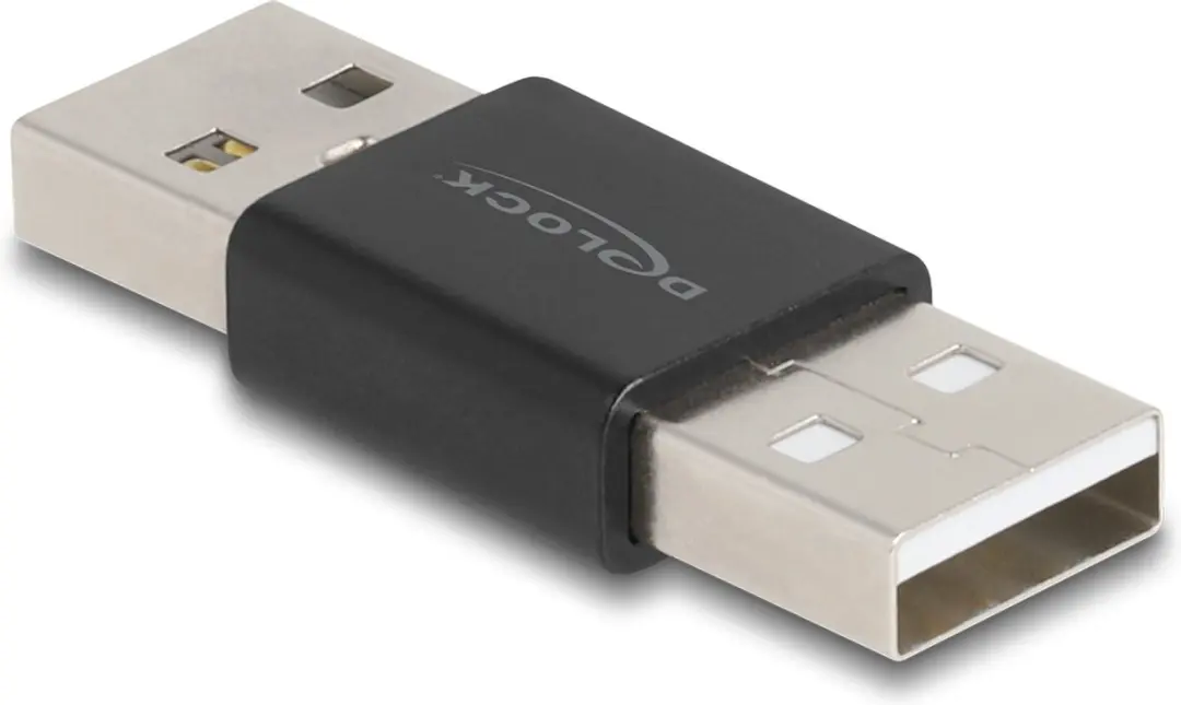 Delock USB 2.0 Type-A Male-naar-Male Adapter - Zwart
