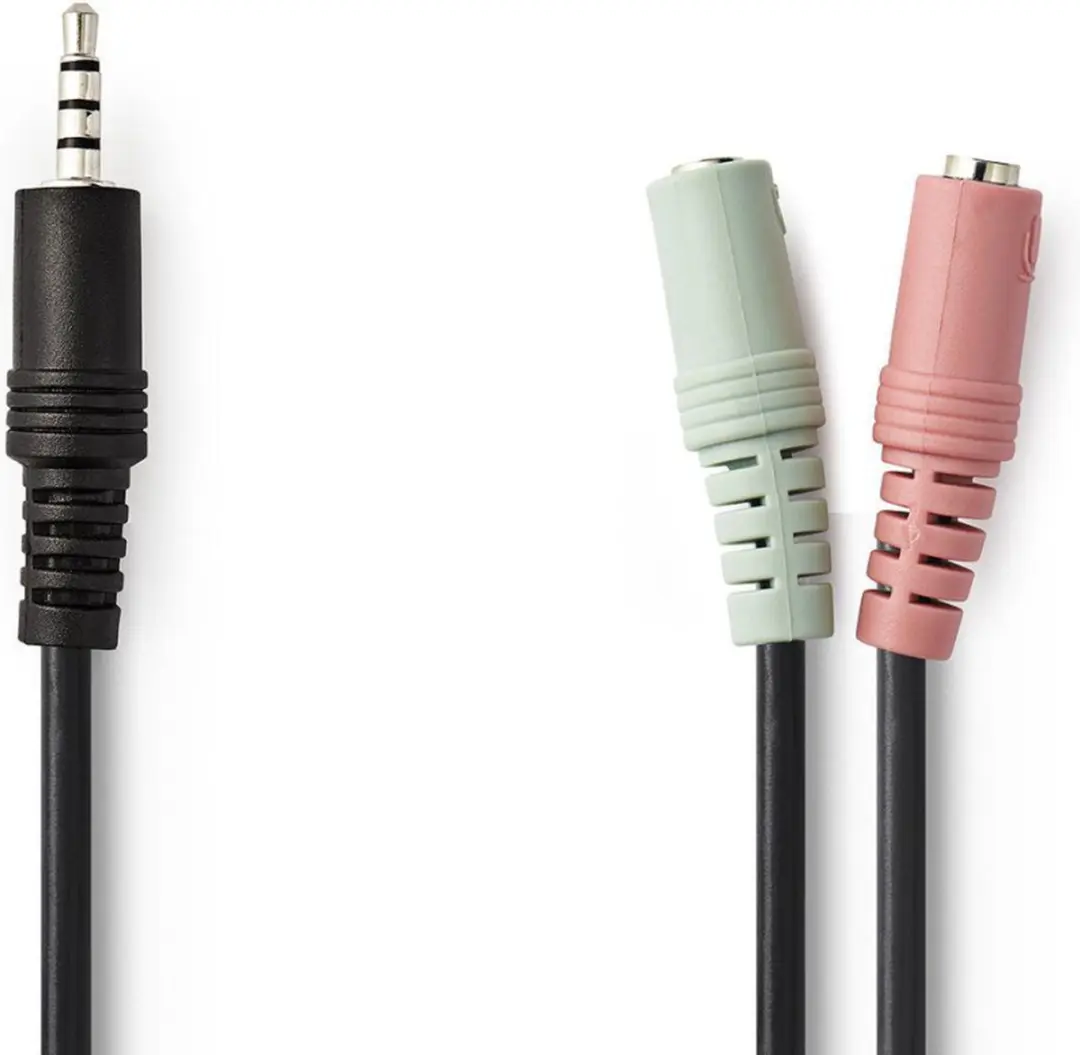 Nedis Stereo-Audiokabel 3,5mm 2x Female - 0,20m - Zwart