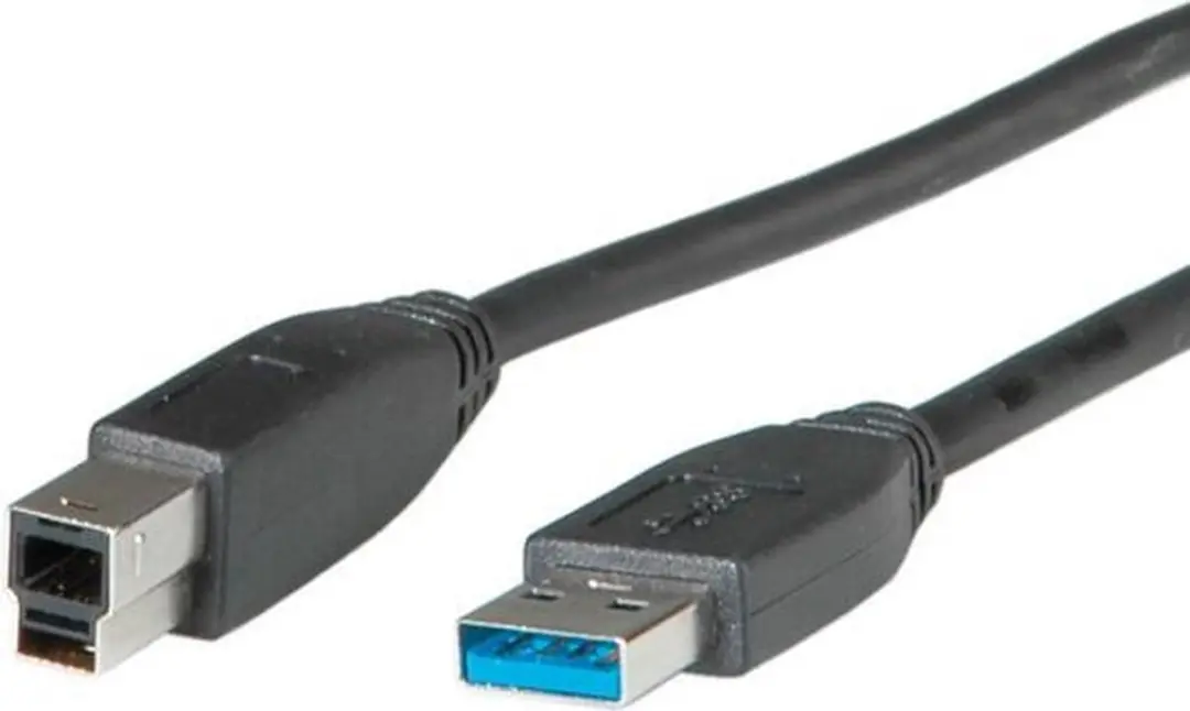 Roline USB 3.2 Gen 1 A-B Kabel 0,8m - Zwart - afbeelding 6 van 6