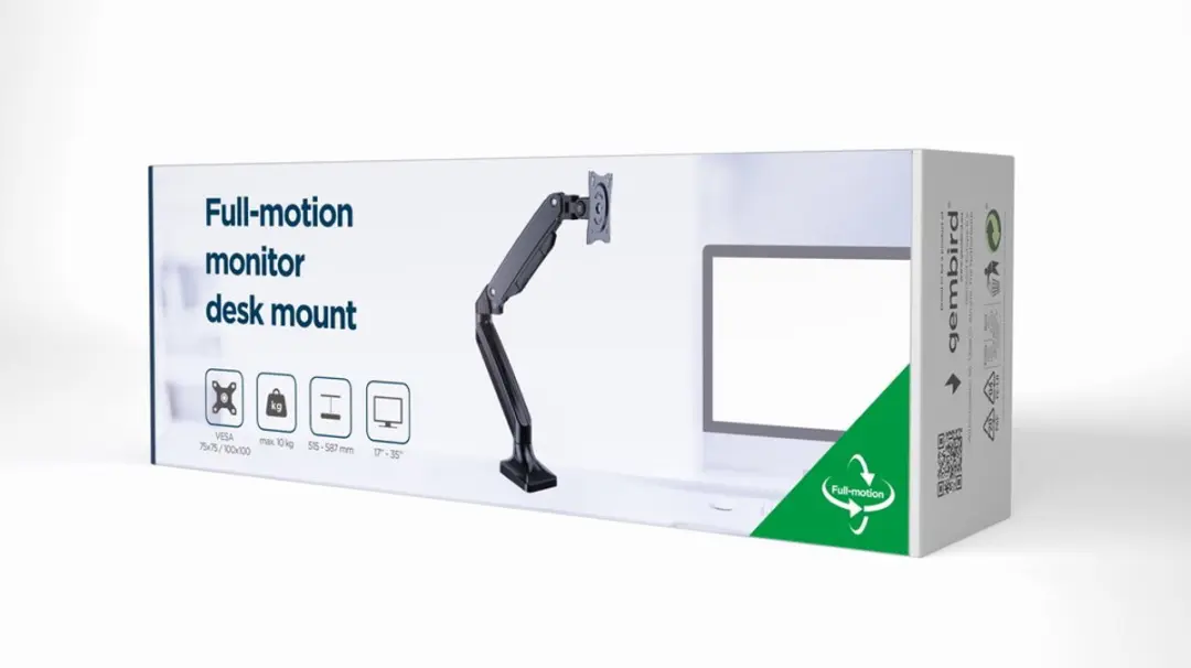 Gembird Full-Motion Monitorarm MA-DA1-03 - 17"-35" - Zwart - afbeelding 2 van 6