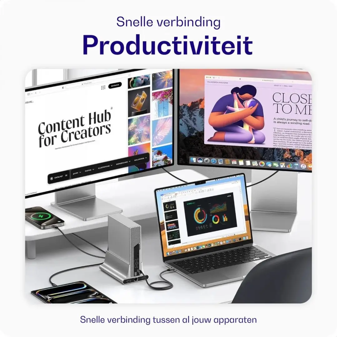 Buddi Flex USB-C naar USB-C Kabel 20Gbps - 4K/8K@60Hz - 1.5m - Zwart